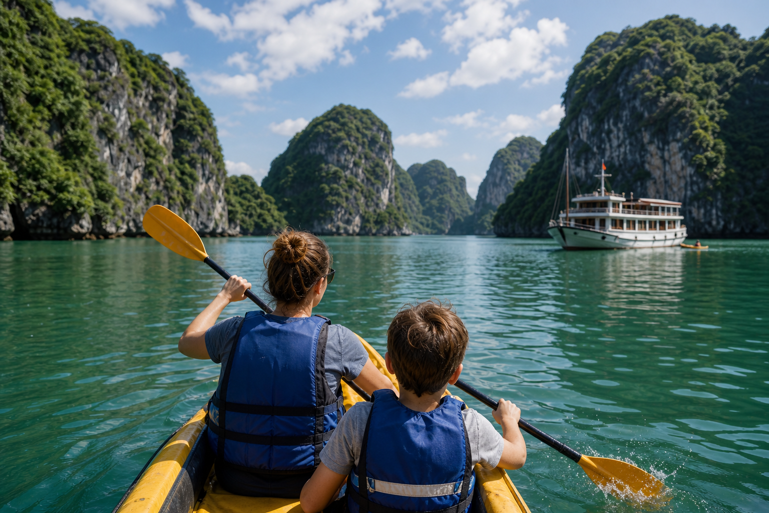 Vietnam family travel moment highlighting hands-on food and market culture