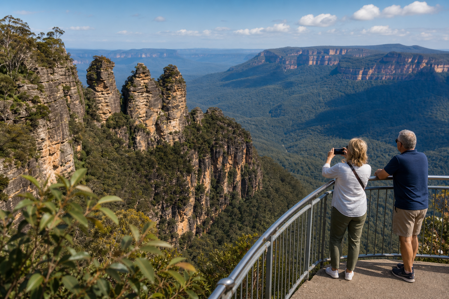 Sydney harbour and Blue Mountains lookout vibe for a slower, scenic finish