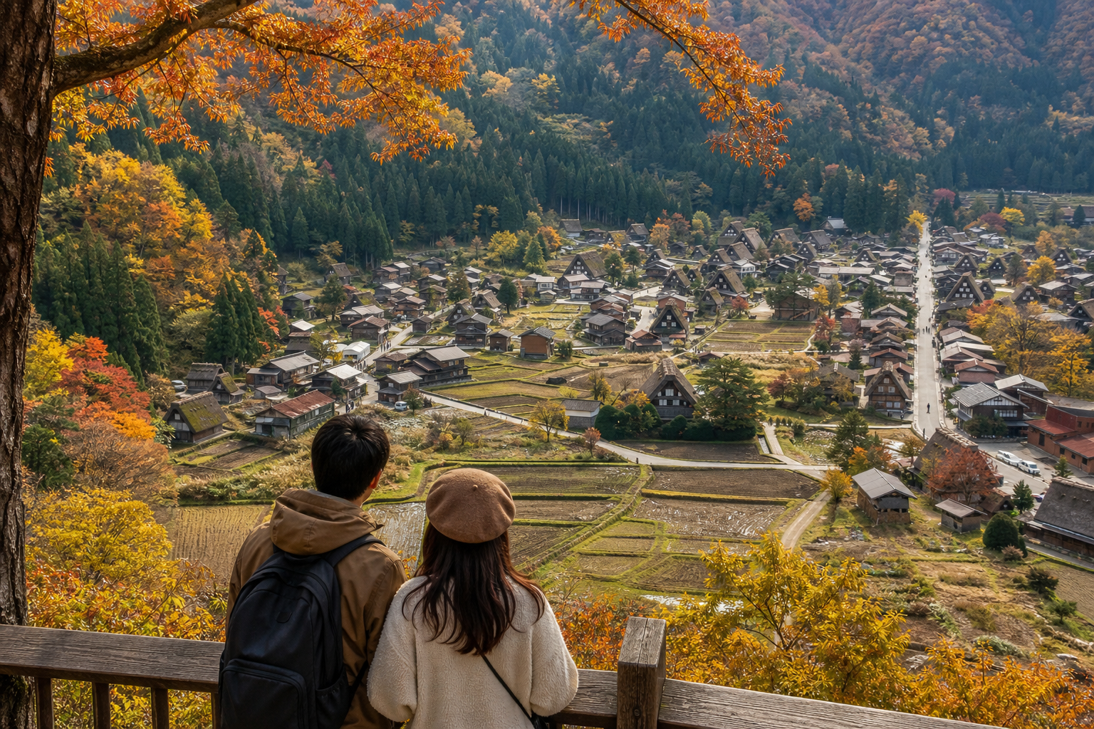 Couples-focused Japan travel scene: a calm cultural moment that matches the itinerary’s city-and-tradition vibe