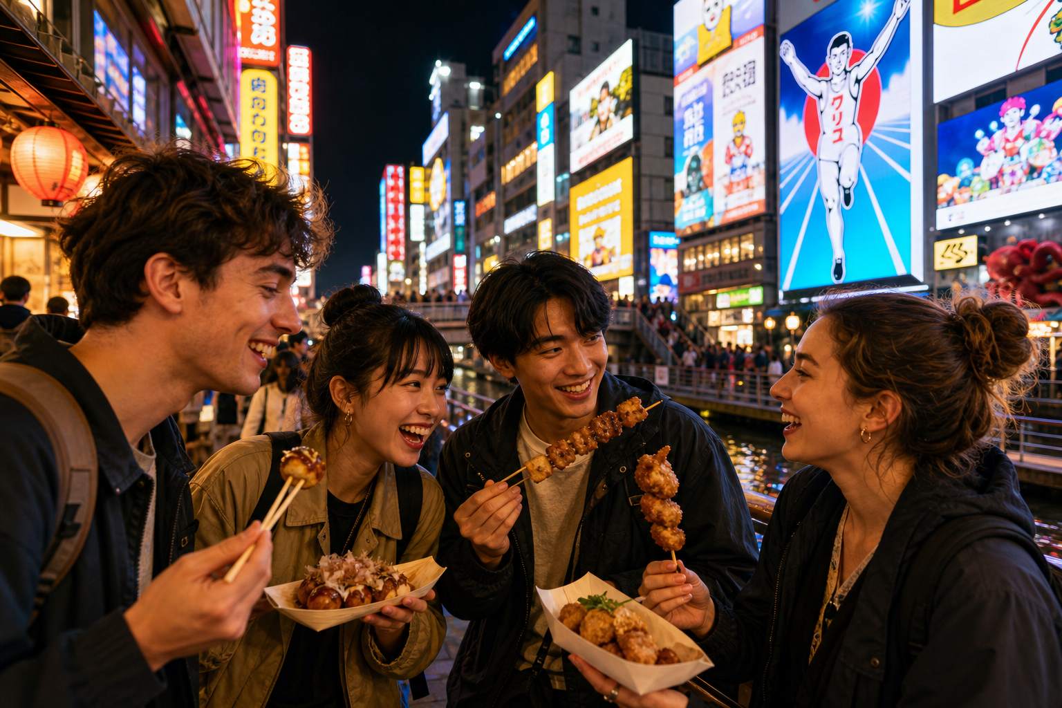 Three-day Kansai friends trip based in Osaka with street-food nights, a Nara temples day trip, and a Kobe Nunobiki Falls hike—transit-first and budget-friendly pacing