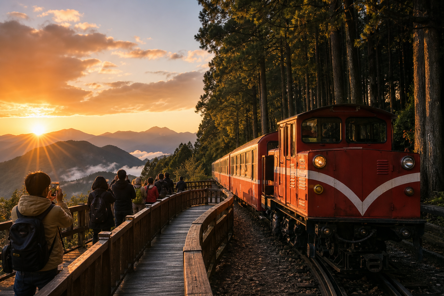 Sun Moon Lake lakeside adventure moment—cycling and shoreline scenery at golden hour
